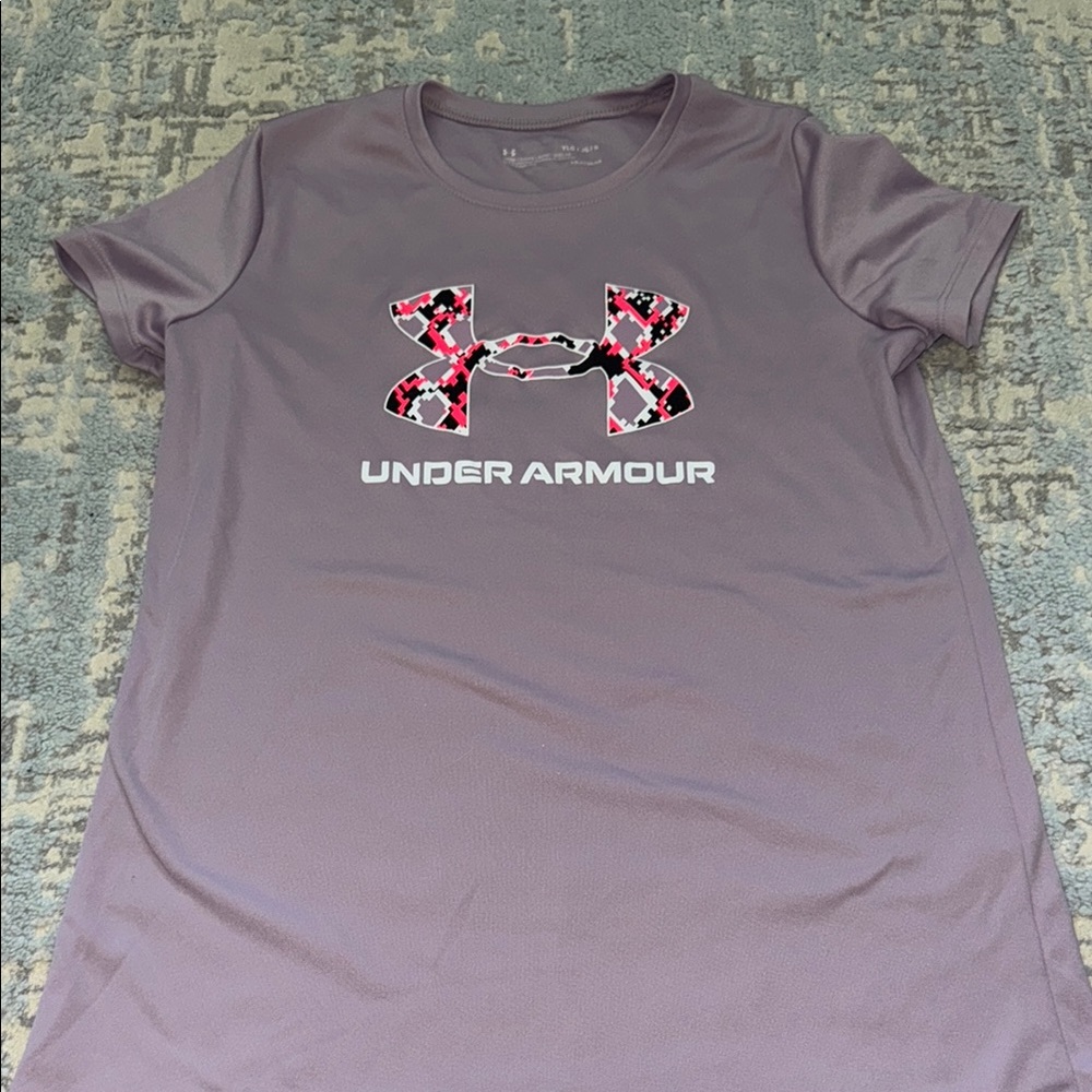 Under Armour girls Purple Graphic Tee